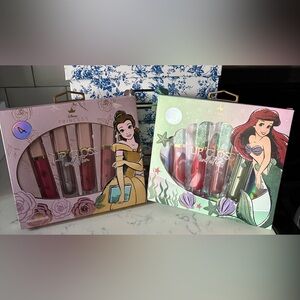 Disney Princess NIB Lip Gloss Bundle. 2x Sets. Arielle & Belle. 4x Glosses Each.